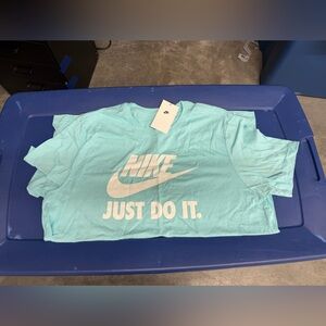 Nike Light Aqua Logo Crewneck Tee